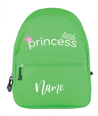 Personalised Little Princess Green Backpack for Girls